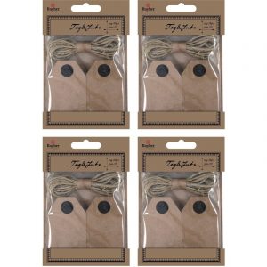 80x Cadeau tags/labels kraftpapier/karton aan jute touw 7 cm