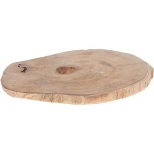 Decoratie boomstam schijf teak hout 23 cm