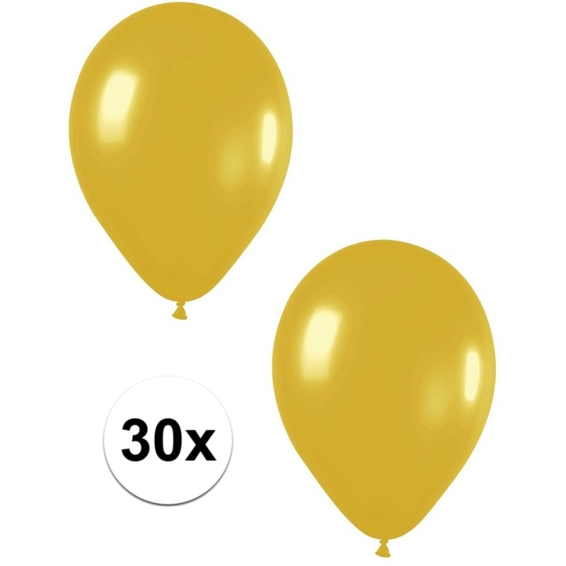 Gouden metallic ballonnen 30 cm 30 stuks