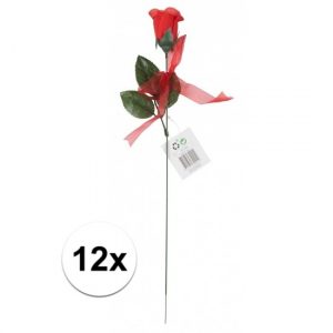 Nep rode rozen 12 stuks 45 cm